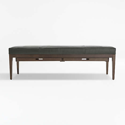 Nash Leather Large Bench with Tray