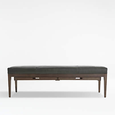 Nash Leather Large Bench with Tray