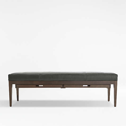 Nash Leather Large Bench with Tray