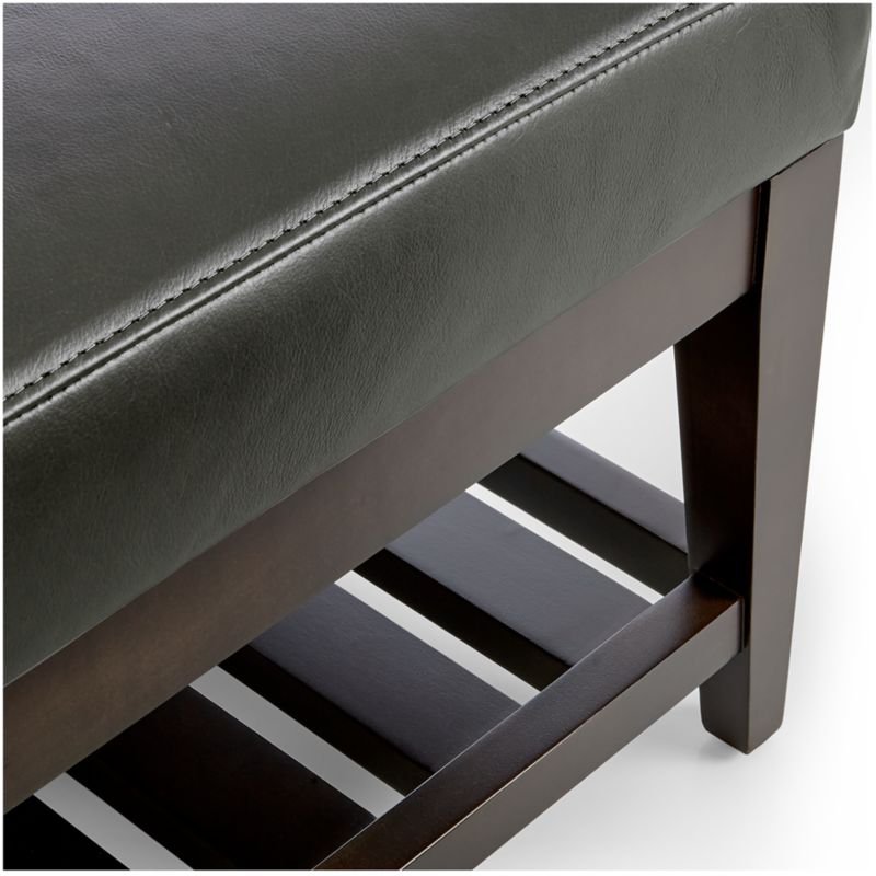 Nash Leather Rectangular Ottoman with Slats - image 6 of 7