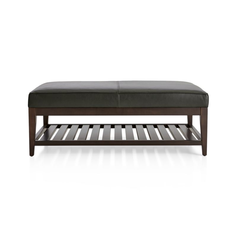 Nash Leather Rectangular Ottoman with Slats - image 4 of 7