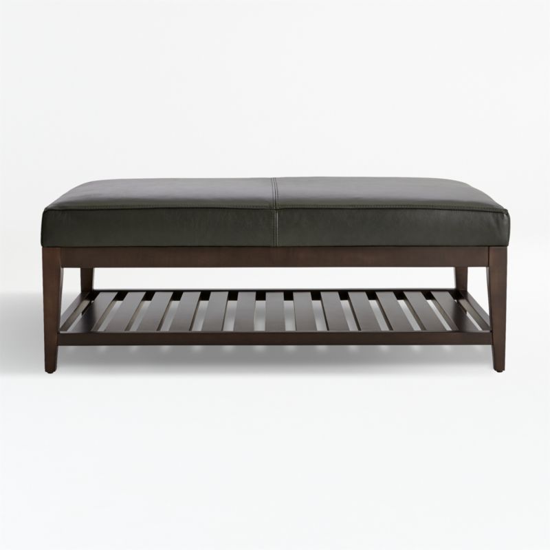 Nash Leather Rectangular Ottoman with Slats - image 3 of 7