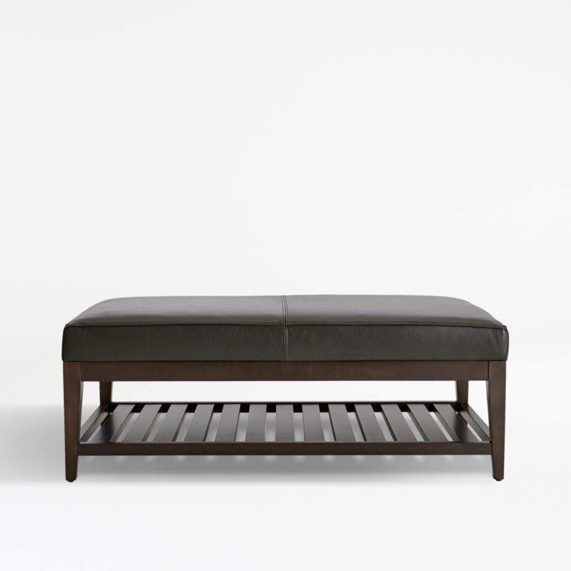 Nash Leather Rectangular Ottoman with Slats - image 1 of 7