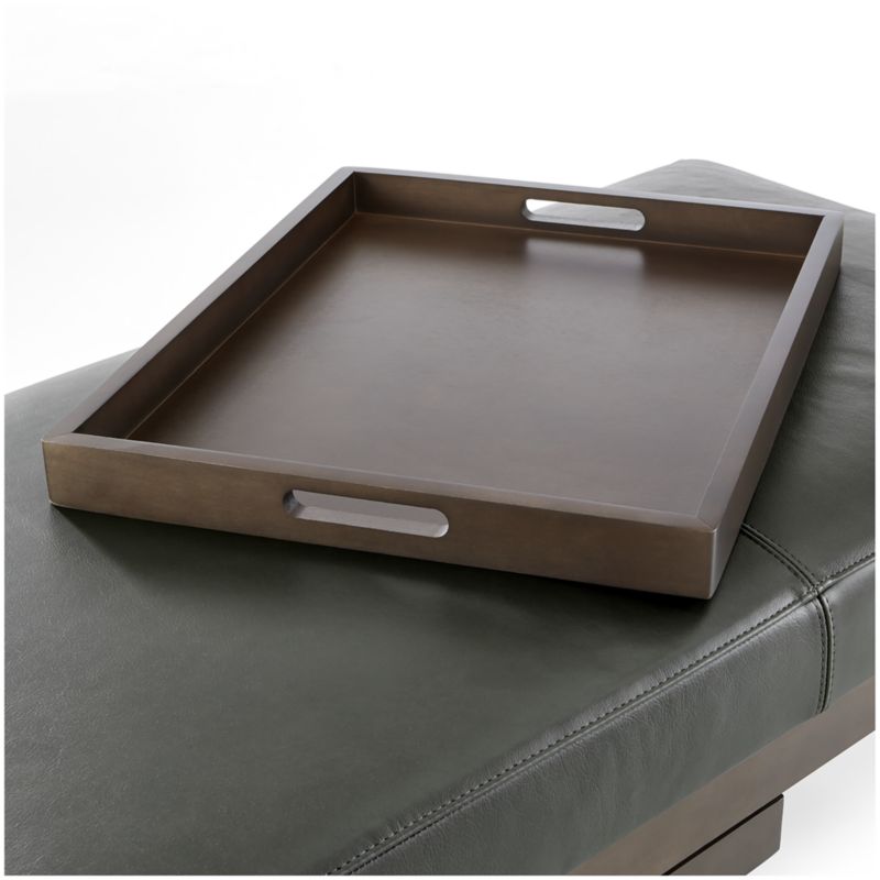 Nash Leather Rectangular Ottoman with Tray - image 9 of 10