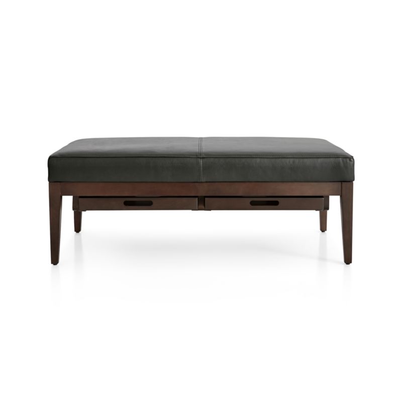 Nash Leather Rectangular Ottoman with Tray - image 4 of 10