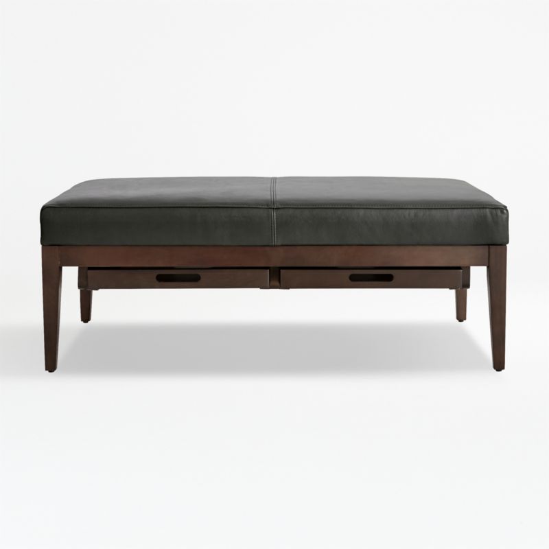 Nash Leather Rectangular Ottoman with Tray - image 3 of 10