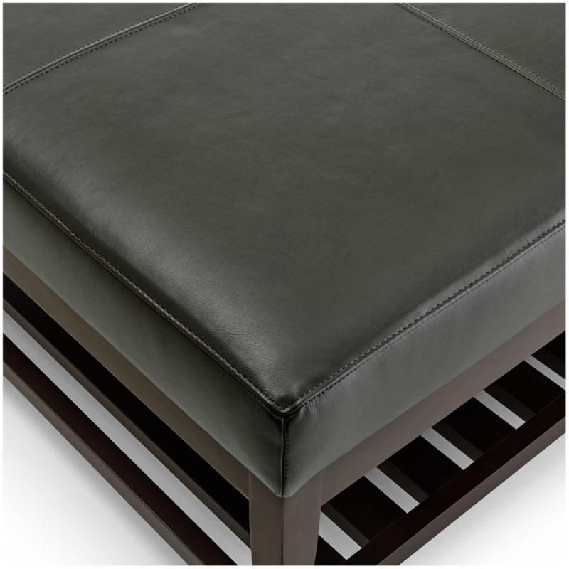 Nash Leather Square Ottoman with Slats - image 6 of 7