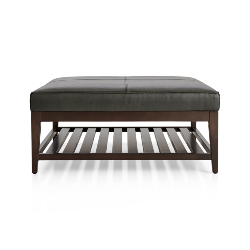 Nash Leather Square Ottoman with Slats - image 4 of 7