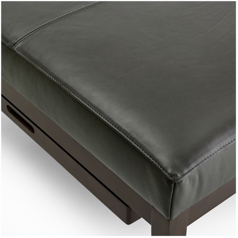 Nash Leather Square Ottoman with Tray - image 6 of 9