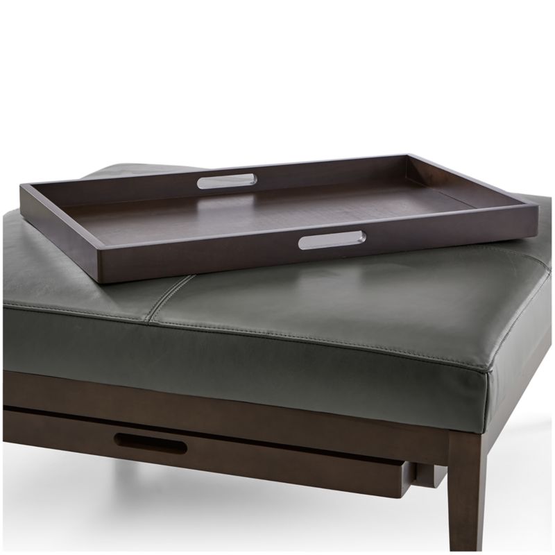 Nash Leather Square Ottoman with Tray - image 8 of 9