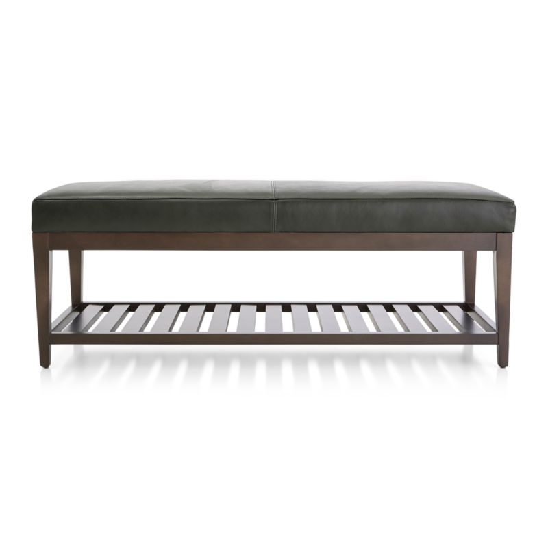 Nash Leather Small Bench with Slats - image 4 of 7