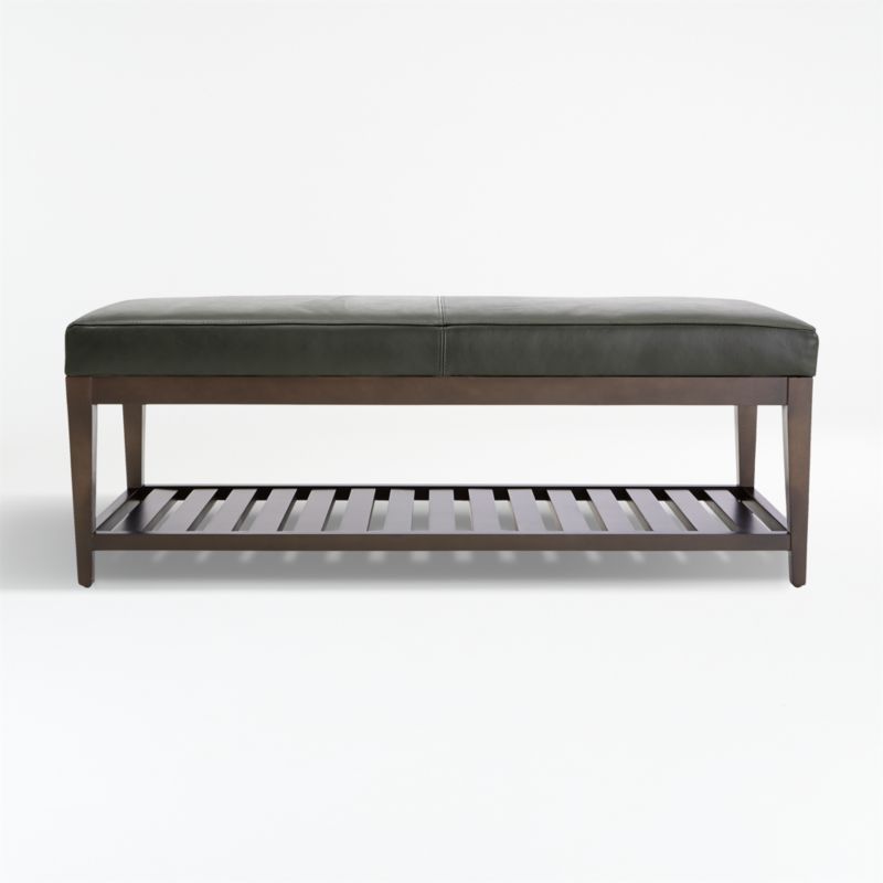 Nash Leather Small Bench with Slats - image 3 of 7