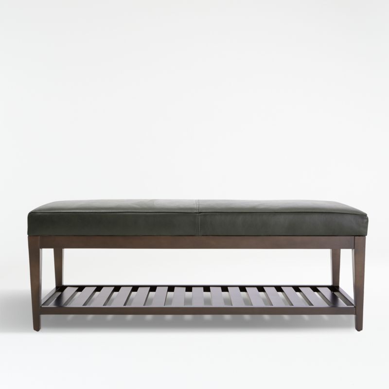 Nash Leather Small Bench with Slats - image 1 of 7