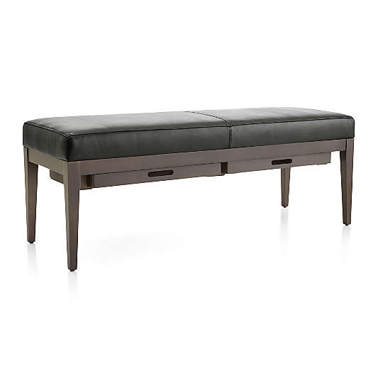 Nash Leather Small Bench with Tray