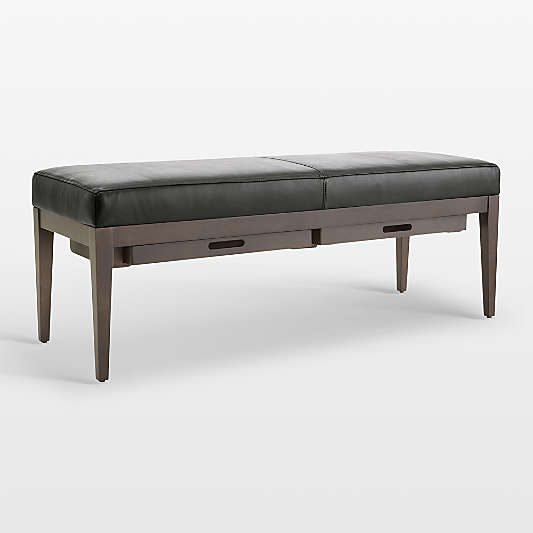 Nash Leather Small Bench with Tray