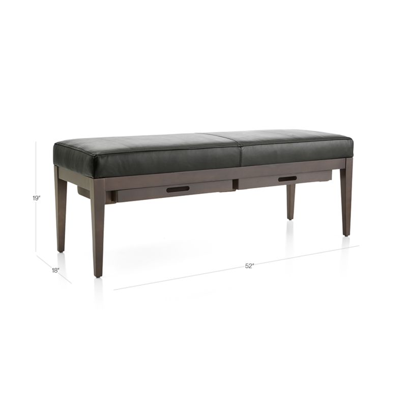 View Nash Leather Small Bench with Tray - image 3 of 10