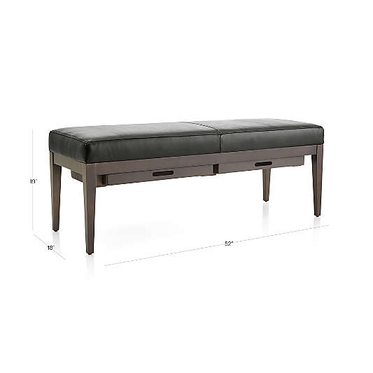 Nash Leather Small Bench with Tray