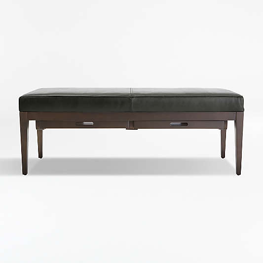 Nash Leather Small Bench with Tray