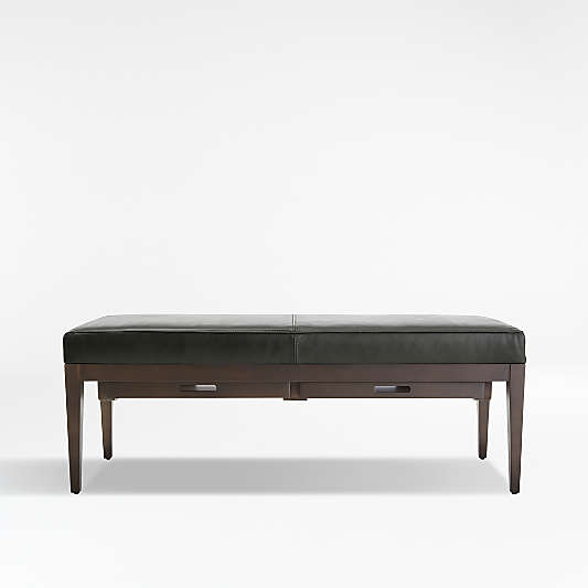 Nash Leather Small Bench with Tray