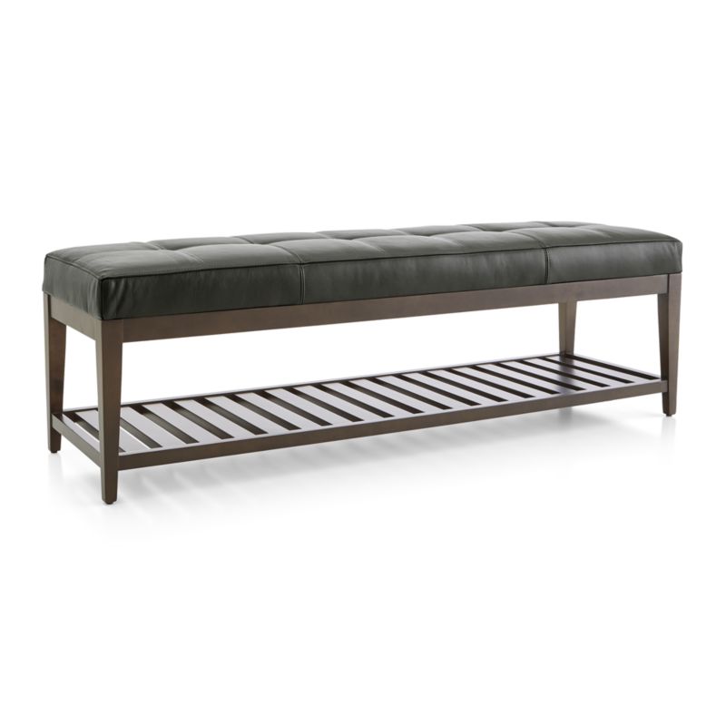 Nash Leather Large Tufted Bench with Slats - image 4 of 6