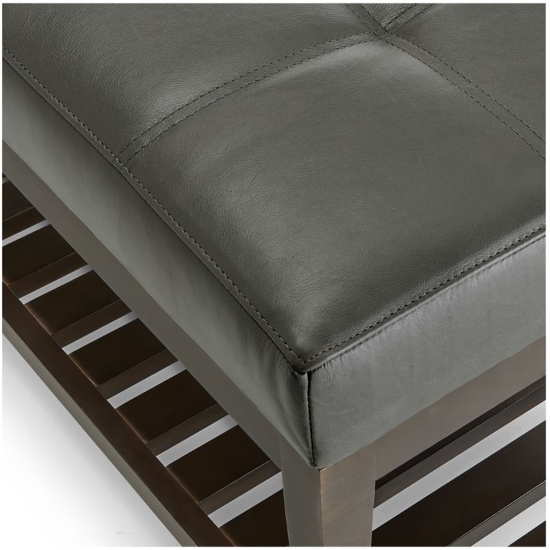 Nash Leather Large Tufted Bench with Slats - image 5 of 6