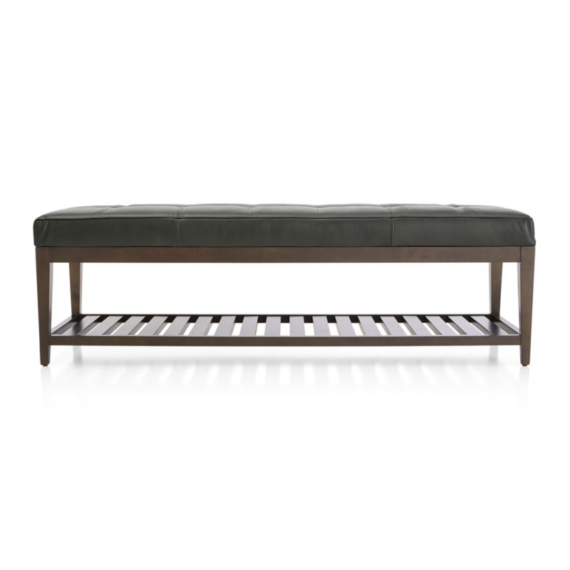 Nash Leather Large Tufted Bench with Slats - image 3 of 6