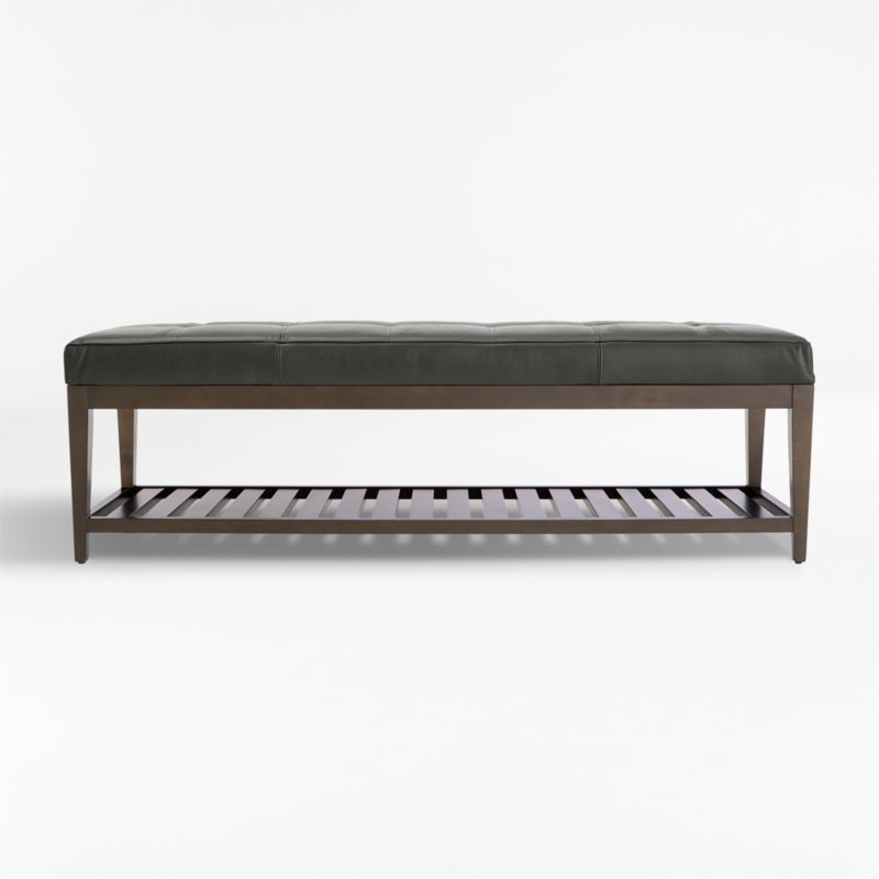 Nash Leather Large Tufted Bench with Slats - image 2 of 6