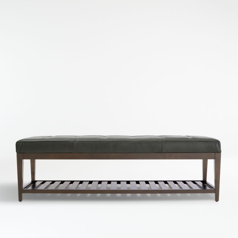 Nash Leather Large Tufted Bench with Slats - image 0 of 6