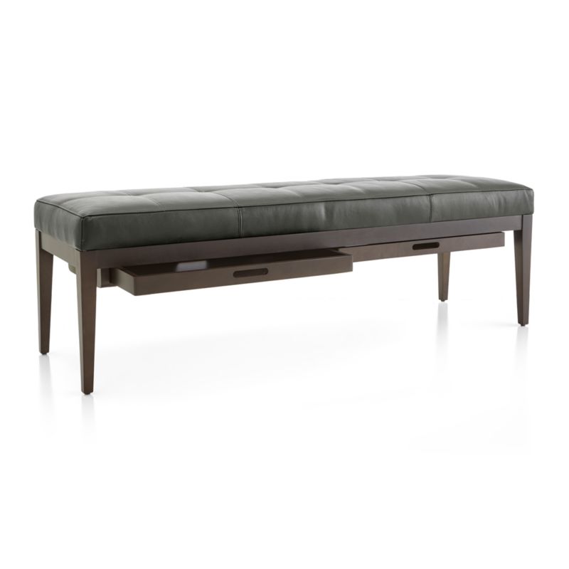 Nash Leather Large Tufted Bench with Tray - image 6 of 10