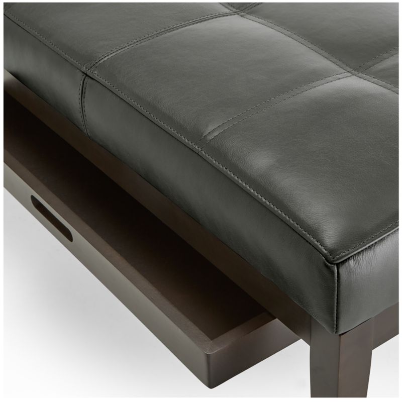 Nash Leather Large Tufted Bench with Tray - image 8 of 10