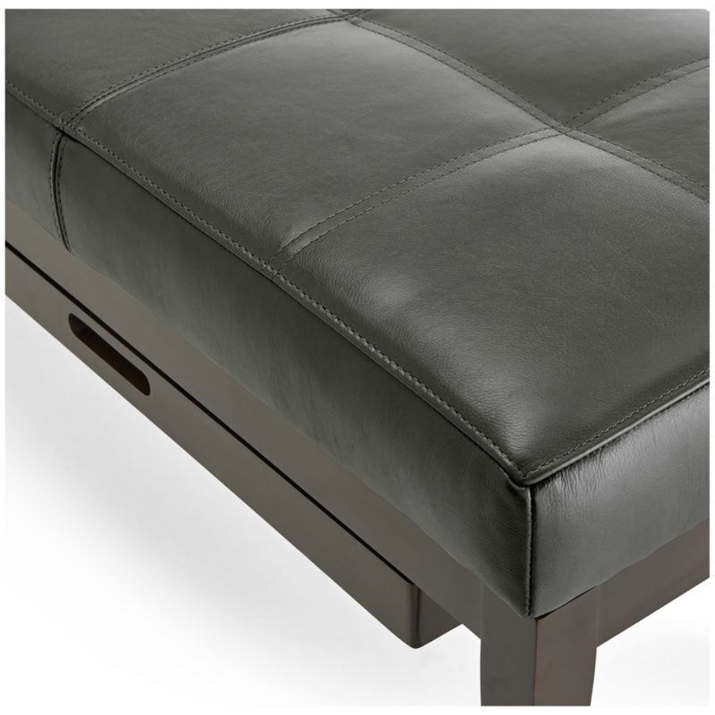 Nash Leather Large Tufted Bench with Tray - image 7 of 10