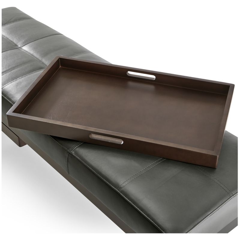 Nash Leather Large Tufted Bench with Tray - image 9 of 10