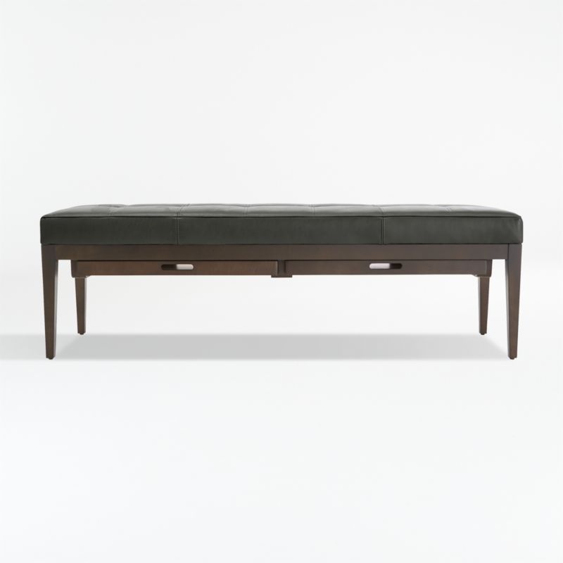 Nash Leather Large Tufted Bench with Tray - image 3 of 10