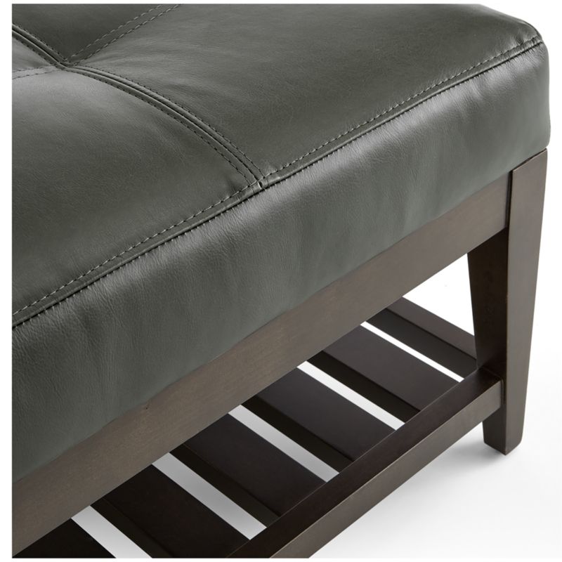 Nash Leather Tufted Rectangular Ottoman with Slats - image 6 of 7