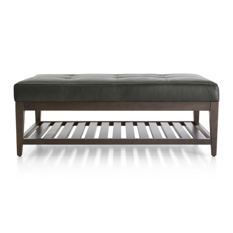 Nash Leather Tufted Rectangular Ottoman with Slats - image 4 of 7