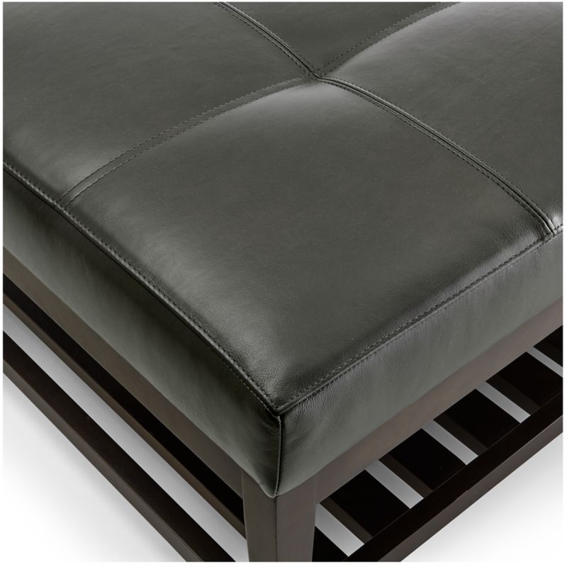 Nash Leather Tufted Square Ottoman with Slats - image 6 of 7