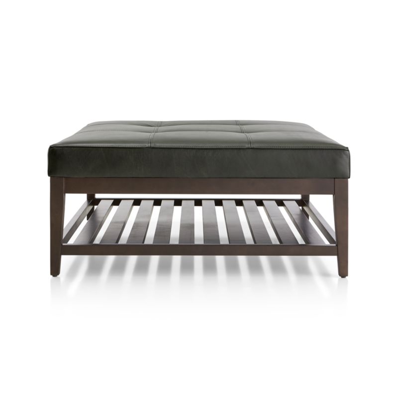 Nash Leather Tufted Square Ottoman with Slats - image 4 of 7