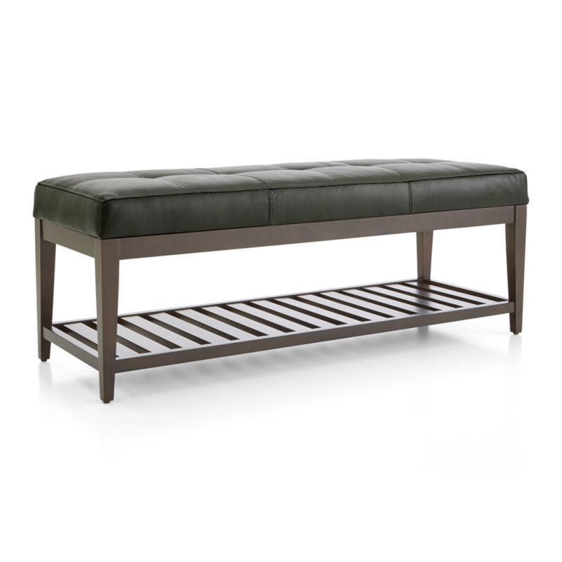 Nash Leather Small Tufted Bench with Slats - image 5 of 7