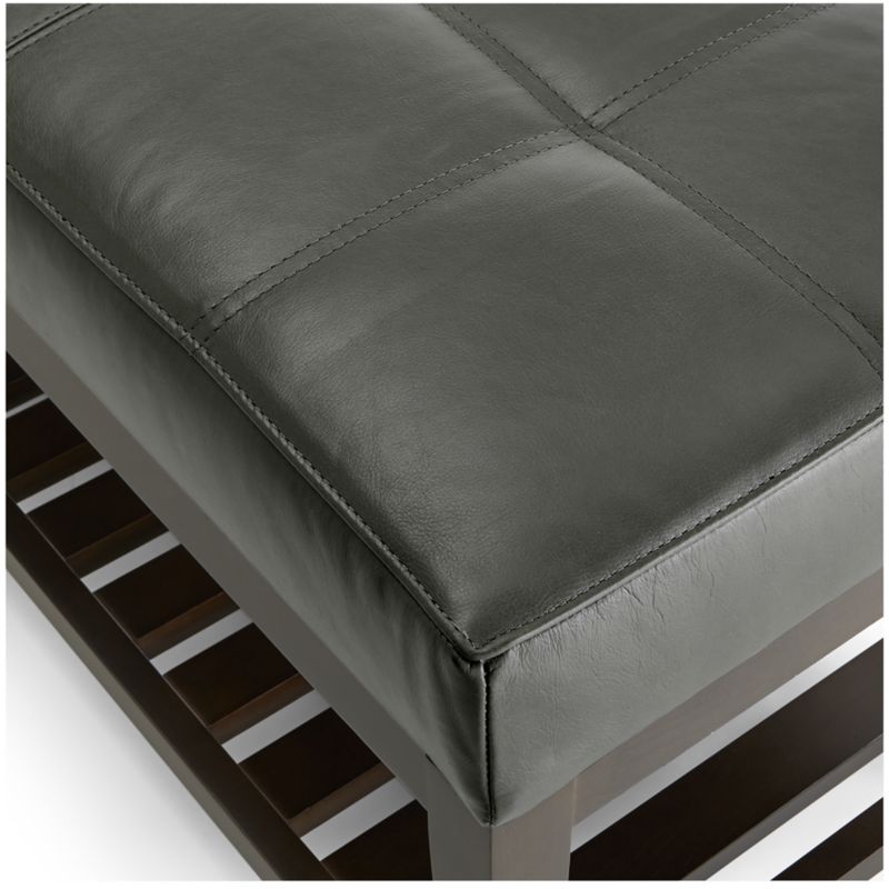 Nash Leather Small Tufted Bench with Slats - image 6 of 7