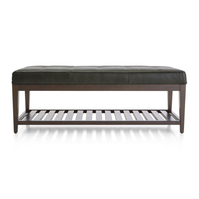 Nash Leather Small Tufted Bench with Slats - image 4 of 7