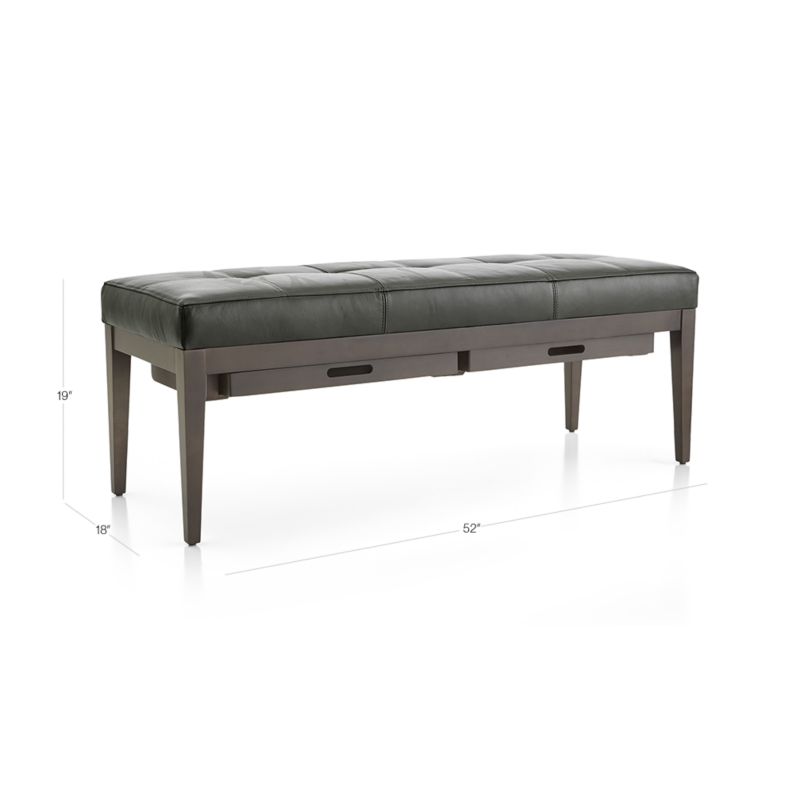 View Nash Leather Small Tufted Bench with Tray - image 3 of 10