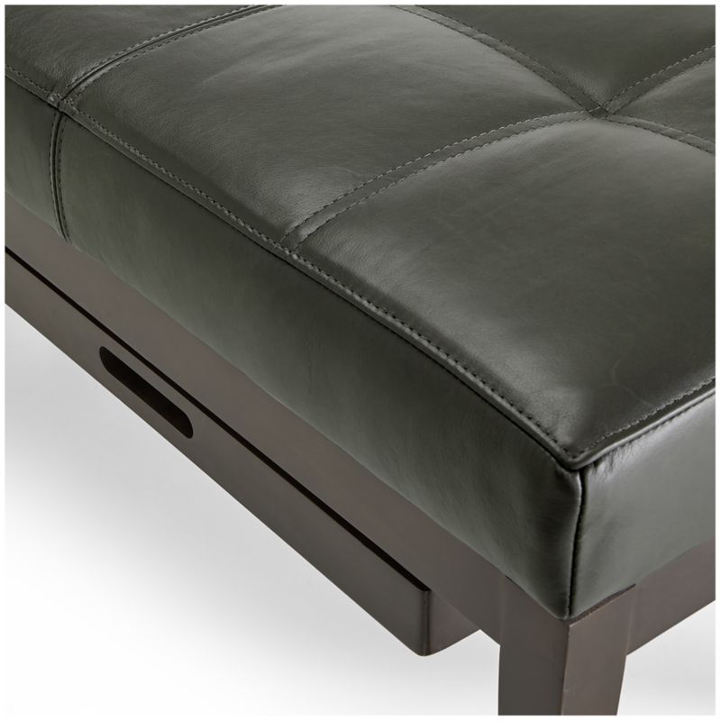 Nash Leather Small Tufted Bench with Tray - image 7 of 10