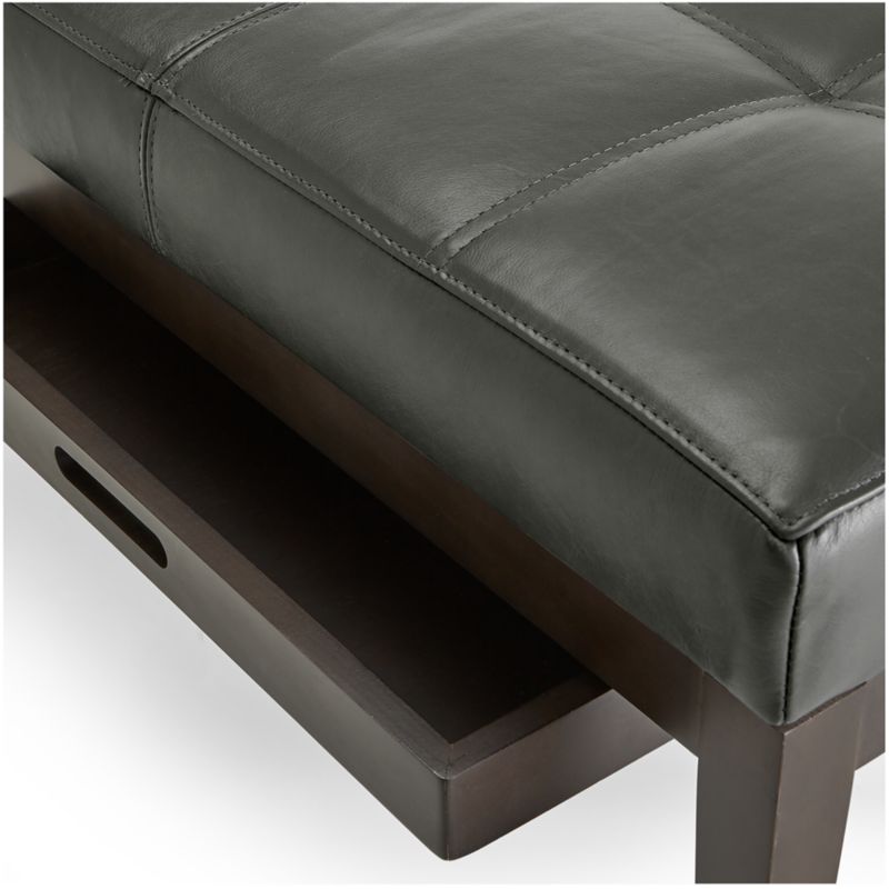 Nash Leather Small Tufted Bench with Tray - image 8 of 10