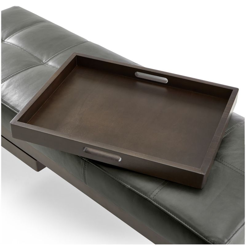 Nash Leather Small Tufted Bench with Tray - image 9 of 10