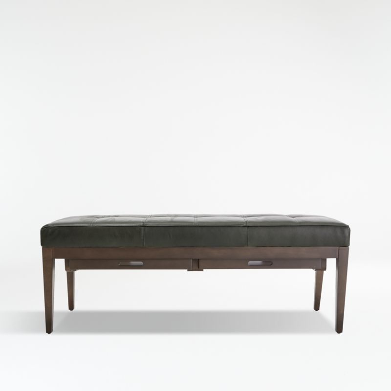 Nash Leather Small Tufted Bench with Tray - image 1 of 10