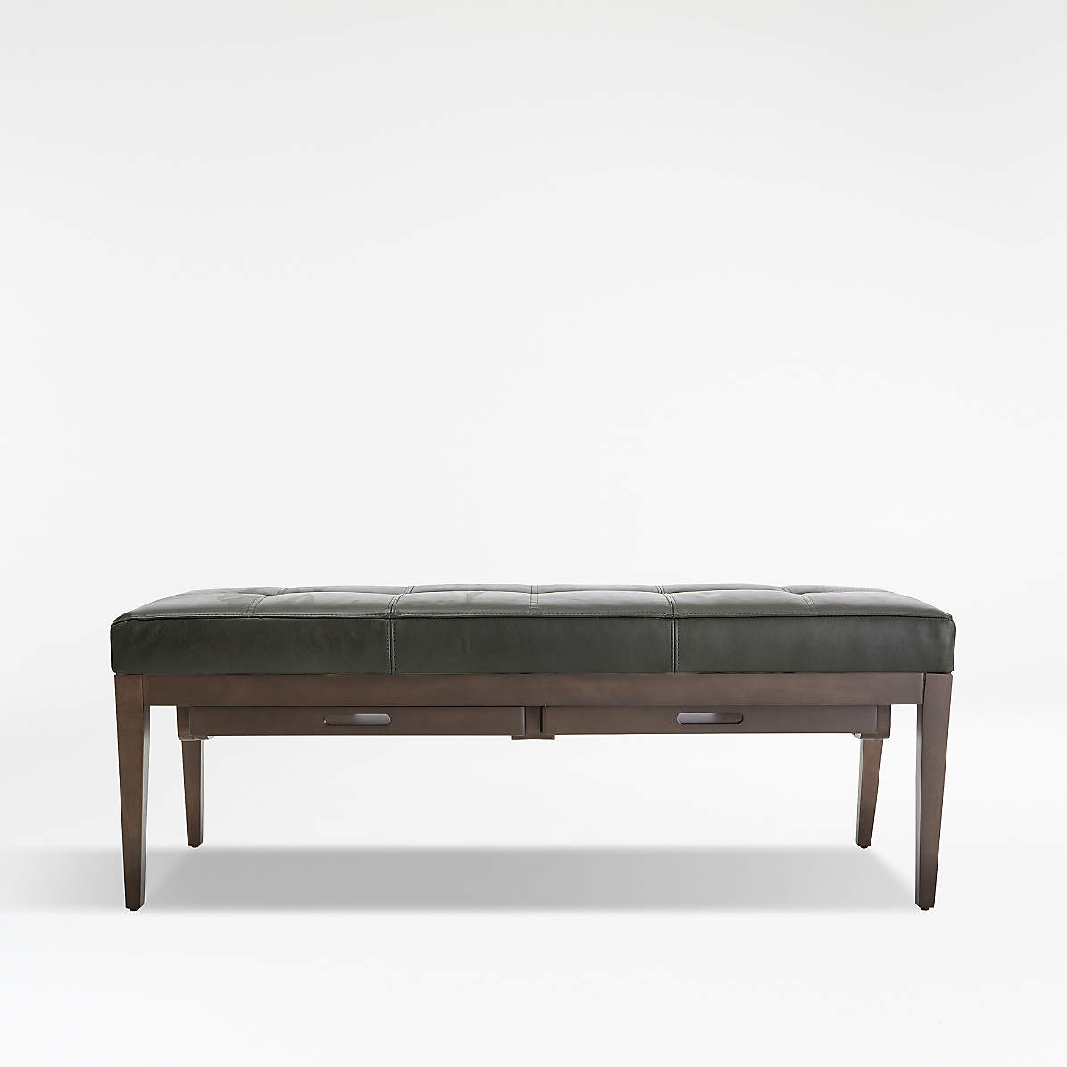 Nash Leather Small Tufted Bench With Tray Crate And Barrel