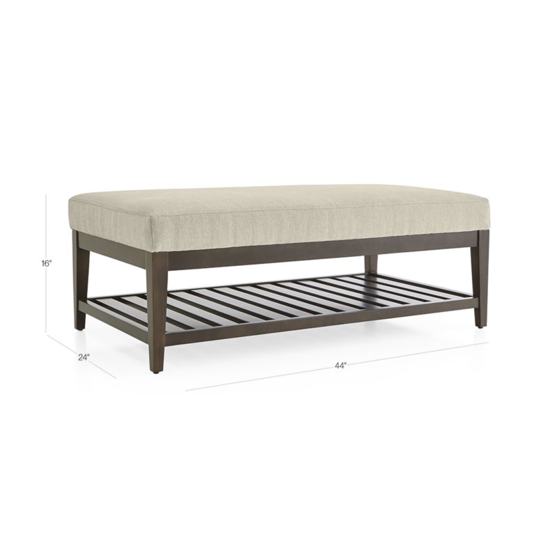 View Nash Rectangular Ottoman with Slats - image 2 of 5