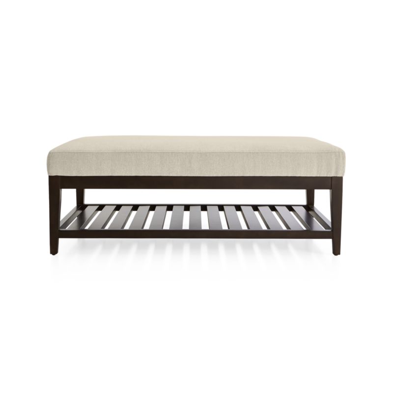 Nash Rectangular Ottoman with Slats + Reviews Crate & Barrel