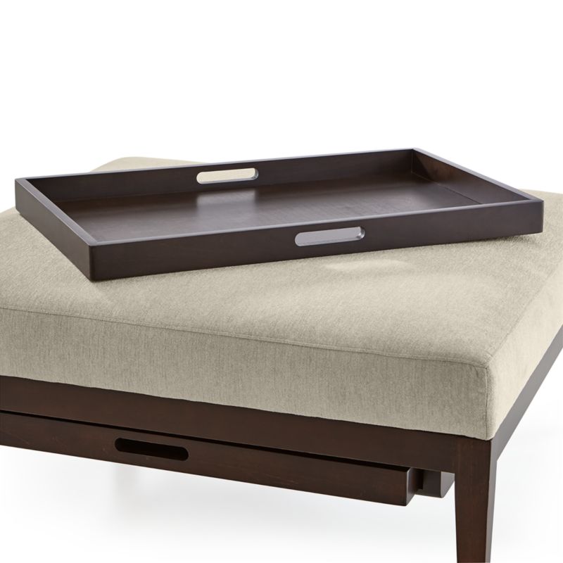 Nash Square Ottoman with Tray + Reviews Crate & Barrel Canada