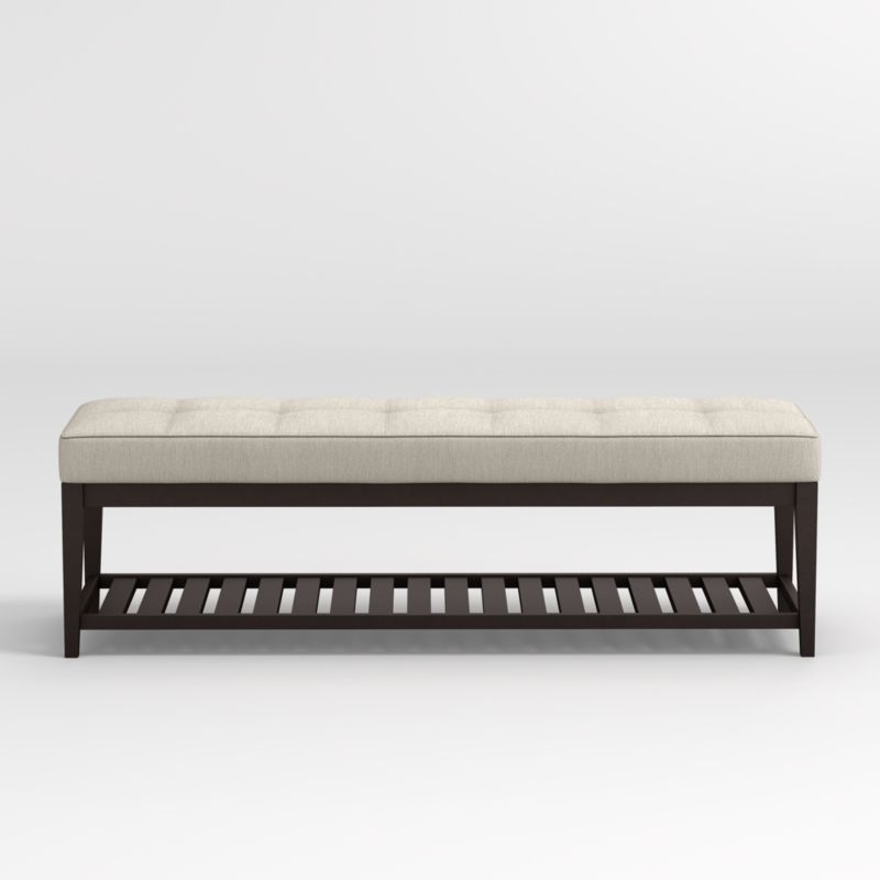 Nash Large Tufted Bench with Slats - image 1 of 6